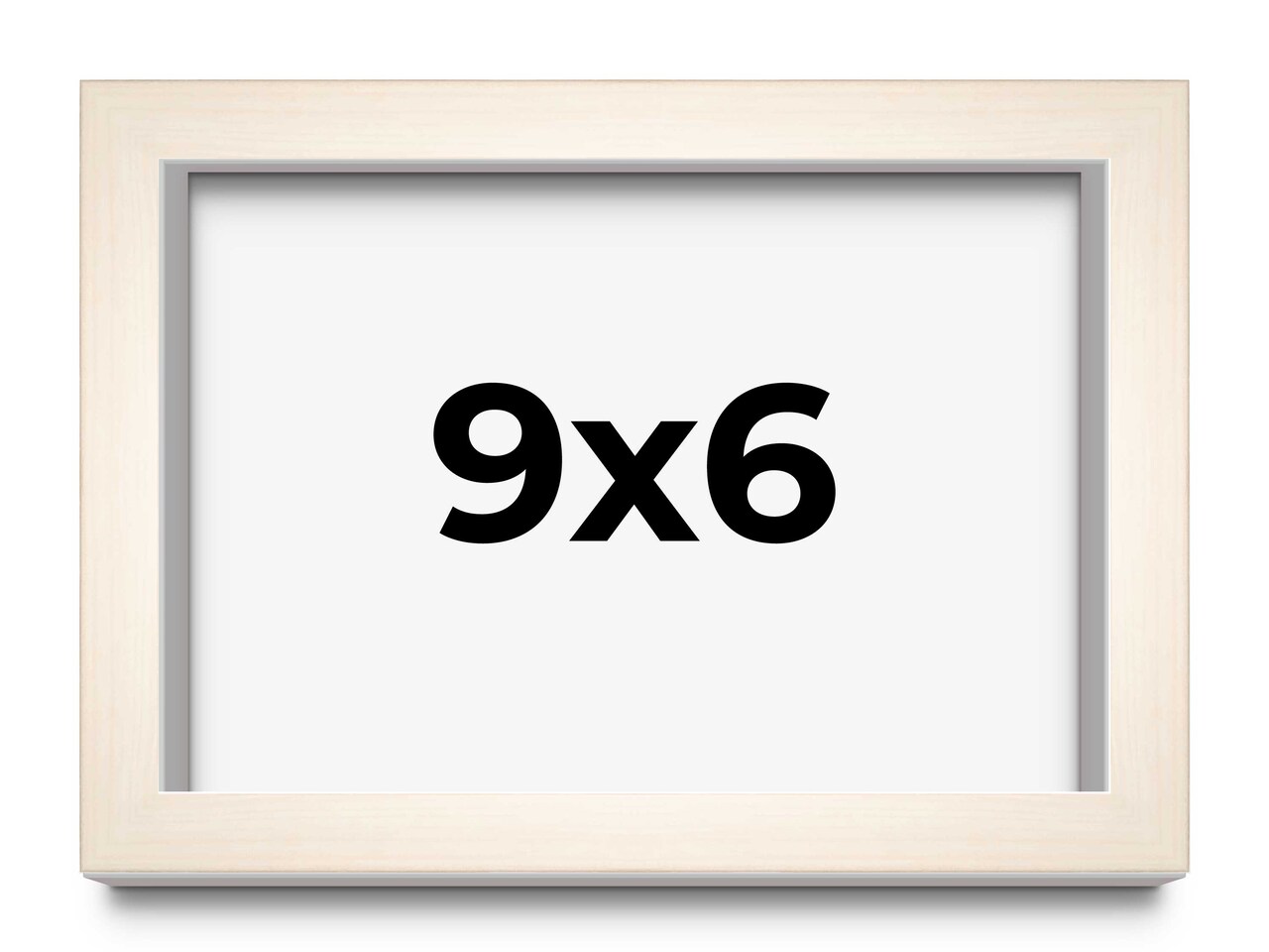 Photo Size Modernist White Picture Frame - UV Acrylic, Foam Board Backing, Hanging Hardware